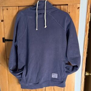 Michell and Ness Men's Blue Mock neck Hoodie